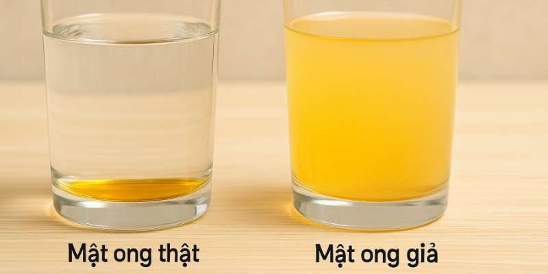 Kiểm tra mật ong qua cách hòa tan khi pha nước